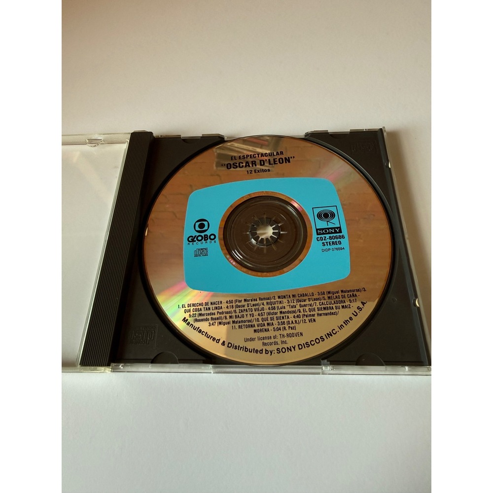 Oscar D'Leon El Espectacular 12 Exitos CD Salsa Latin Globo Records CDZ-80686